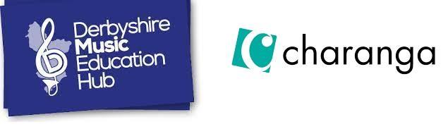 Logos for Derbyshire Music Education Hub and Charanga